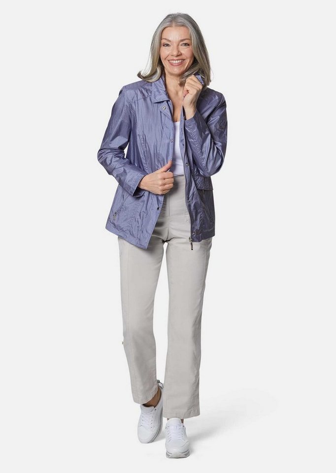 GOLDNER Outdoorjacke Freizeitjacke mit Steppdetails Outdoorjacke mit Hemdkragen, Reißverschluss, Druckknöpfen und Langarm – Bild 2 von 5