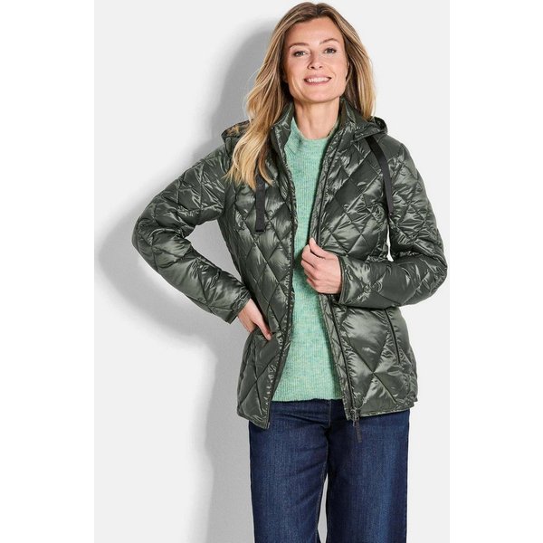 GOLDNER Outdoorjacke Winterjacke mit Metallic-Glanz Kapuzenjacke mit Stehkragen, 2-Wege-Reißverschluss und Langarm