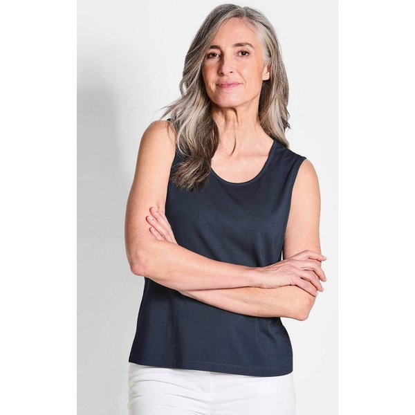 GOLDNER Shirttop Doppelpack aus weichem Viskose-Jersey Rundhals Shirt mit breiten Trägern in Uni