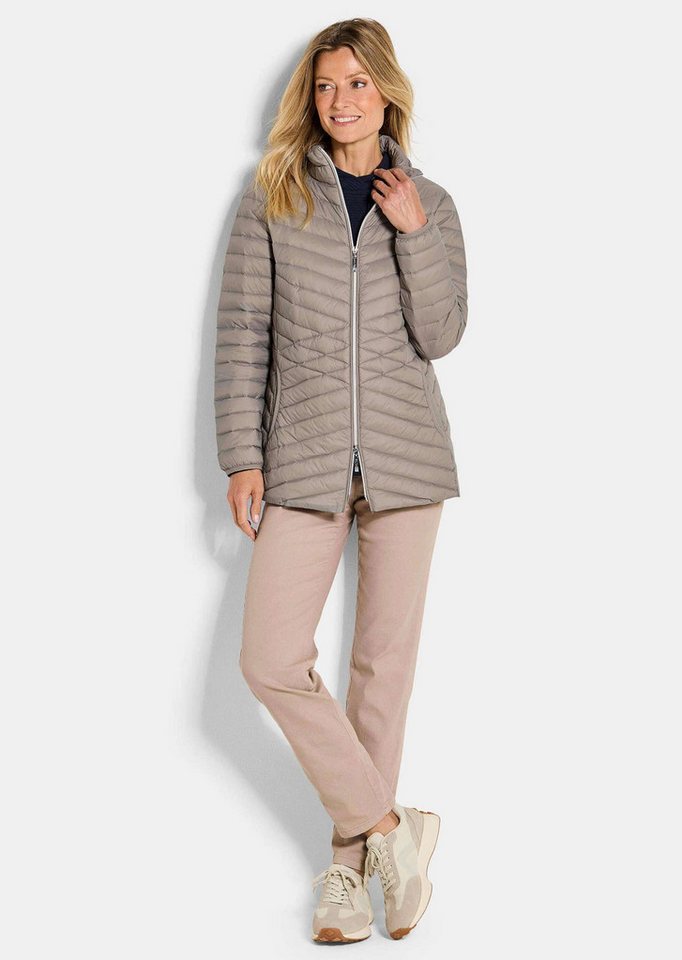 GOLDNER Steppjacke Herbstjacke mit Daunen, Stehkragen Verlängerte Jacke in femininer Steppung mit Reißverschluss – Bild 2 von 5