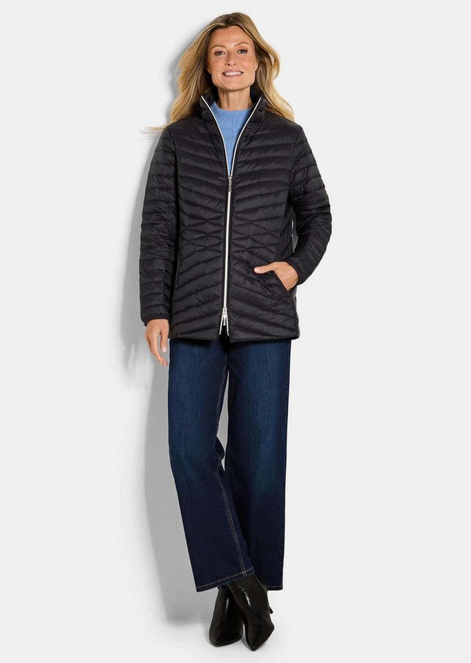GOLDNER Steppjacke Herbstjacke mit Daunen, Stehkragen Verlängerte Jacke in femininer Steppung mit Reißverschluss – Bild 2 von 5
