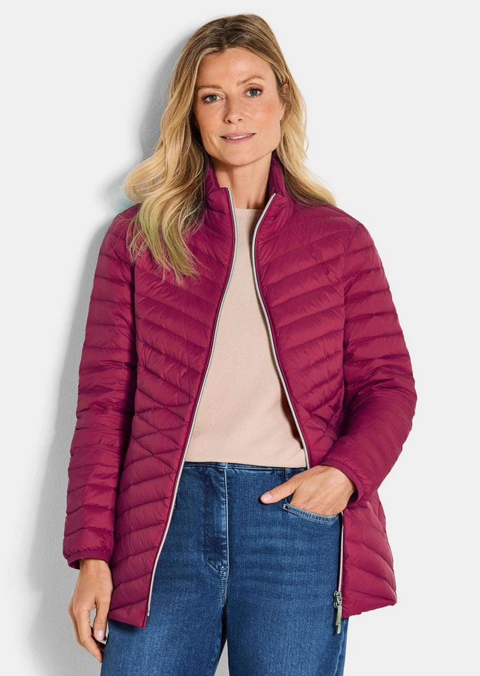 GOLDNER Steppjacke Herbstjacke mit Daunen, Stehkragen Verlängerte Jacke in femininer Steppung mit Reißverschluss – Bild 4 von 5