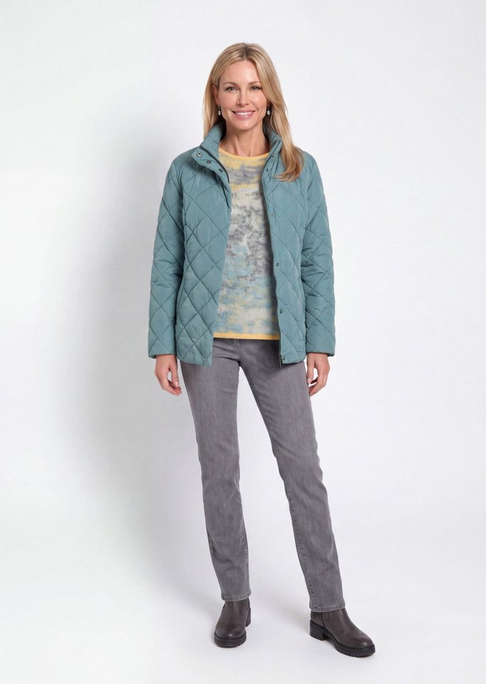 GOLDNER Steppjacke Kurzgröße: Moderne Winterjacke mit Stehkragen Rautensteppmantel mit Eingriffstaschen, Reißverschluss und Langarm – Bild 3 von 5