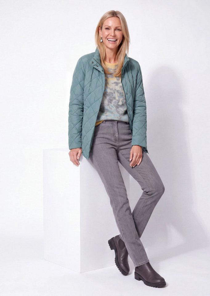 GOLDNER Steppjacke Kurzgröße: Moderne Winterjacke mit Stehkragen Rautensteppmantel mit Eingriffstaschen, Reißverschluss und Langarm – Bild 5 von 5