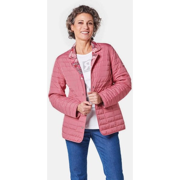 GOLDNER Steppjacke Leichte Steppjacke mit Wendefunktion Patch-Dessin und Reverskragen als modische Akzente