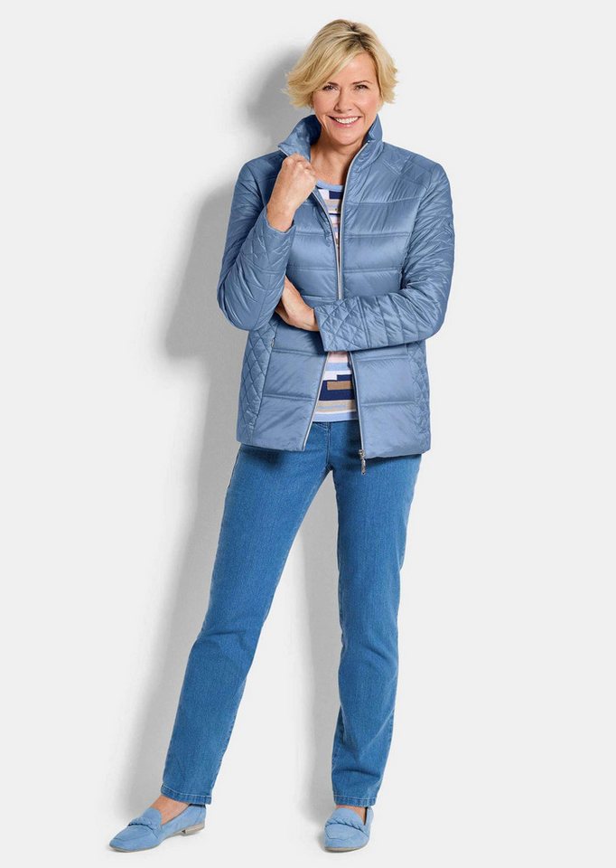 GOLDNER Steppjacke Übergangsjacke mit Muster-Mix Windjacke mit Stehkragen, Reißverschluss, Taschen und Langarm – Bild 2 von 5