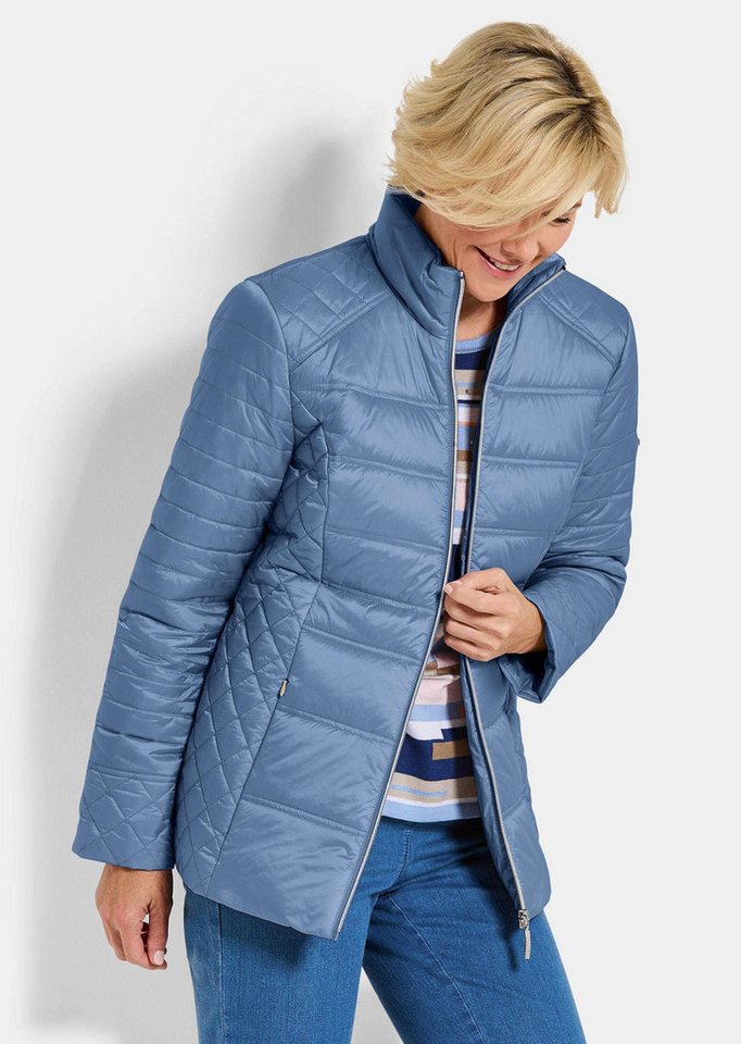 GOLDNER Steppjacke Übergangsjacke mit Muster-Mix Windjacke mit Stehkragen, Reißverschluss, Taschen und Langarm – Bild 4 von 5