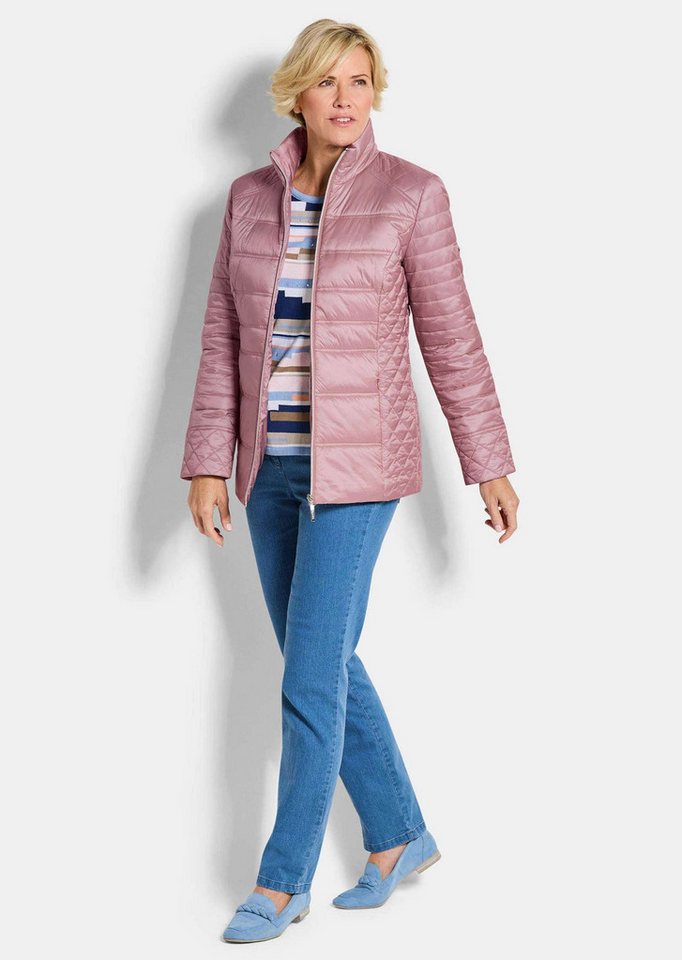 GOLDNER Steppjacke Übergangsjacke mit Muster-Mix Windjacke mit Stehkragen, Reißverschluss, Taschen und Langarm – Bild 2 von 5