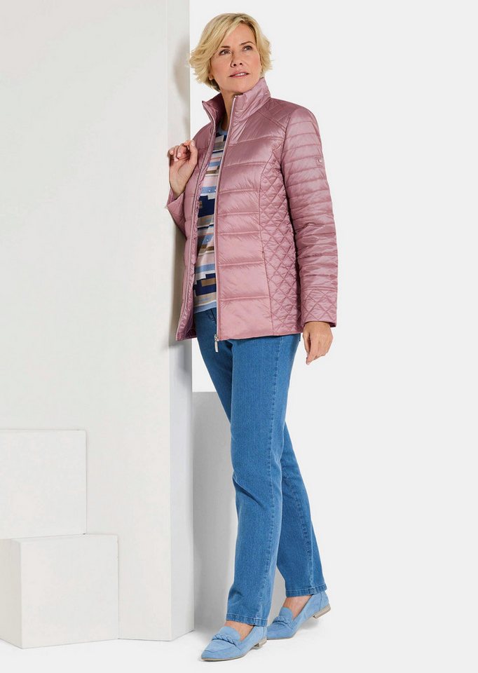 GOLDNER Steppjacke Übergangsjacke mit Muster-Mix Windjacke mit Stehkragen, Reißverschluss, Taschen und Langarm – Bild 4 von 5