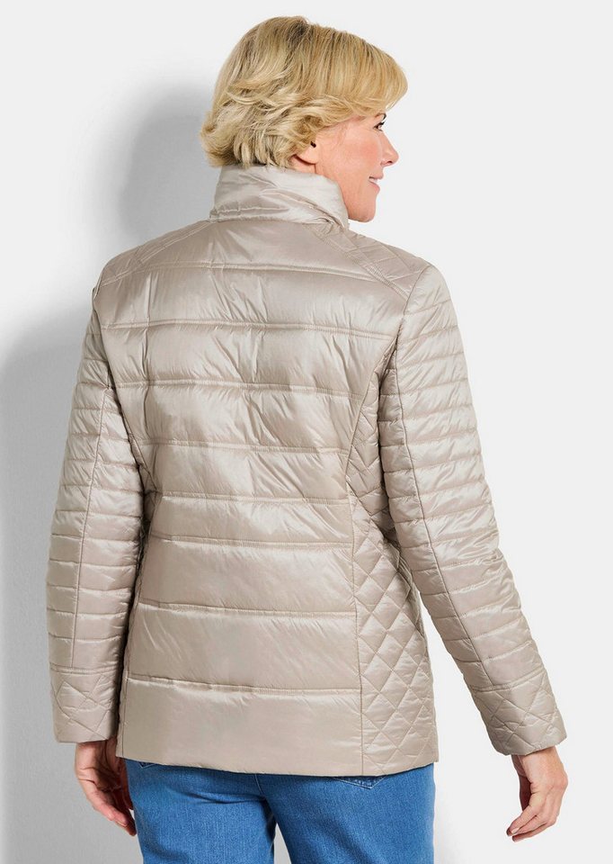 GOLDNER Steppjacke Übergangsjacke mit Muster-Mix Windjacke mit Stehkragen, Reißverschluss, Taschen und Langarm – Bild 3 von 5