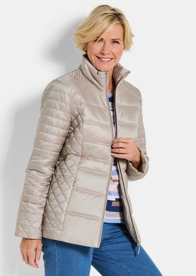 GOLDNER Steppjacke Übergangsjacke mit Muster-Mix Windjacke mit Stehkragen, Reißverschluss, Taschen und Langarm – Bild 4 von 5
