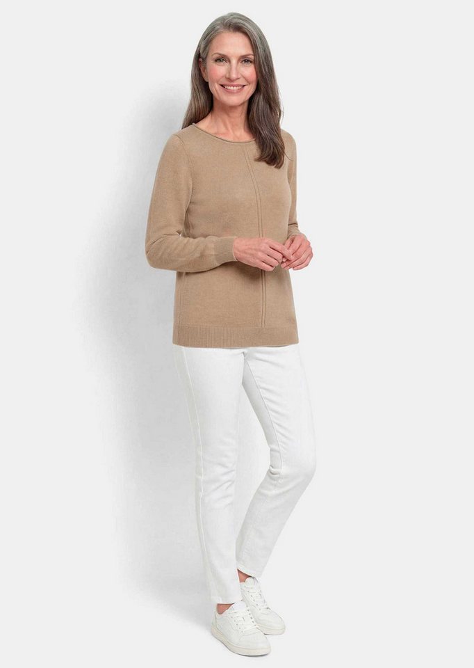 GOLDNER Strickpullover Merinopullover mit U-Boot-Ausschnitt Edler Feinstrick aus reiner Merinowolle mit Rollkante und Langarm – Bild 2 von 5