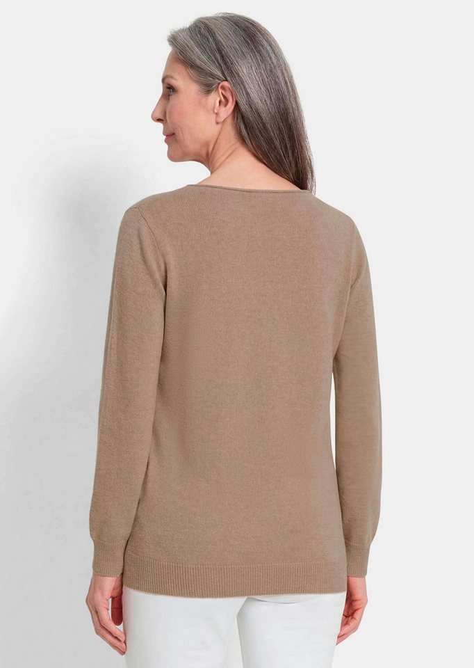 GOLDNER Strickpullover Merinopullover mit U-Boot-Ausschnitt Edler Feinstrick aus reiner Merinowolle mit Rollkante und Langarm – Bild 3 von 5