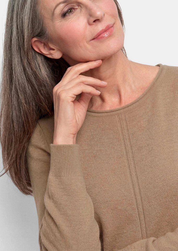 GOLDNER Strickpullover Merinopullover mit U-Boot-Ausschnitt Edler Feinstrick aus reiner Merinowolle mit Rollkante und Langarm – Bild 5 von 5