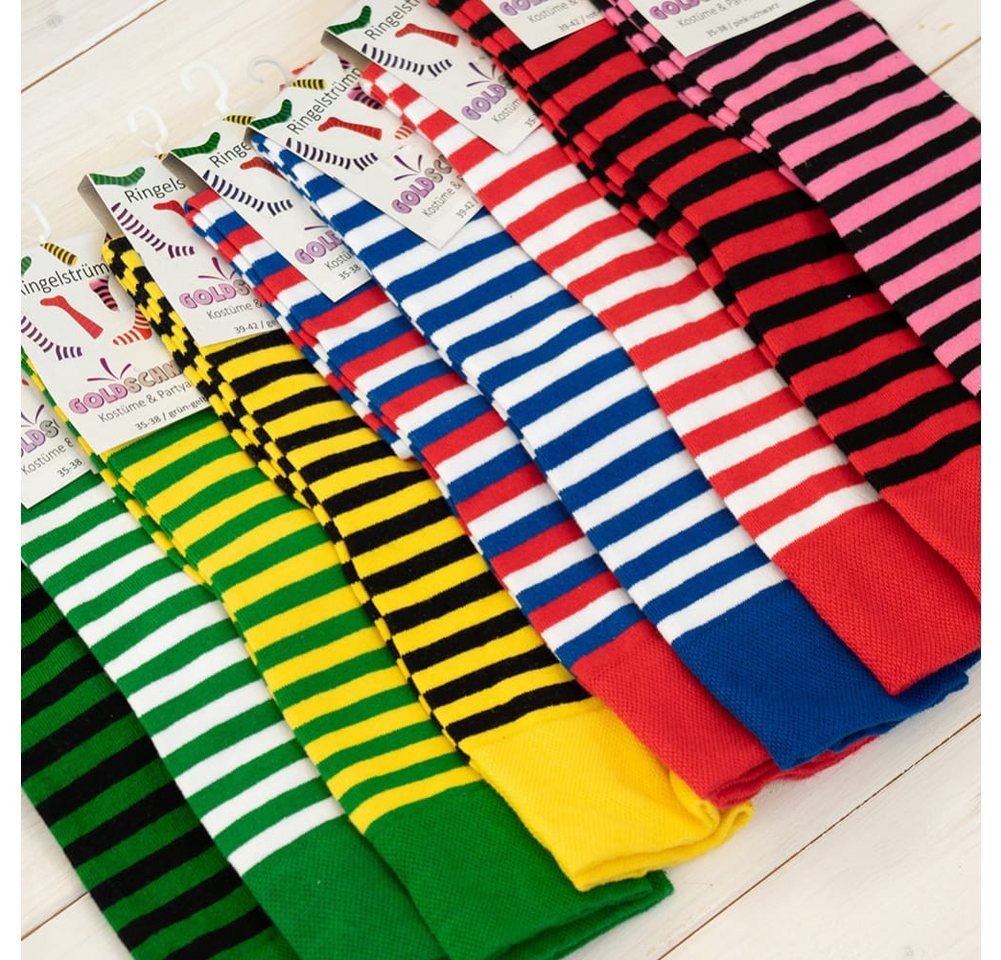 Goldschmidt Kostüme Kniestrümpfe Ringelstrümpfe Ringelsocken Kniestrümpfe blau weiß 39/42 – Bild 2 von 2