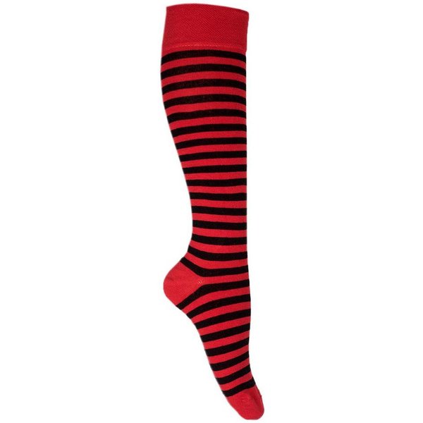 Goldschmidt Kostüme Kniestrümpfe Ringelstrümpfe Ringelsocken Kniestrümpfe rot schwarz 27/30
