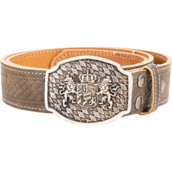 Goldschmidt Trachten Ledergürtel Trachtengürtel Flechtprägung braun 40mm