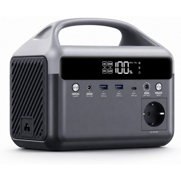 Goldstern-Tech Powerstation Tragbarer Stromspeicher 192 Wh LiFePO4-Akku 60000 mAh (12 V), 600 W Spitzenleistung, USB-C 45 W, LED-Licht