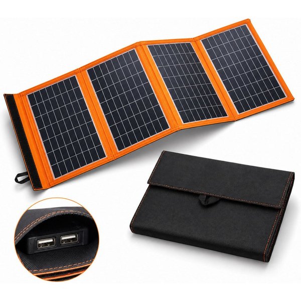 Goldstern-Tech Solarmodul SolarMate, Monokristallin, (Faltbares, kompaktes Solarpanel 30W 40W, 4-St., hocheffizient mit 2 USB-Anschlüssen (bei der Leistungsvari