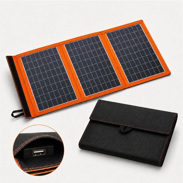 Goldstern-Tech Solarmodul SolarMate, Monokristallin, (Faltbares, kompaktes Solarpanel 30W 40W, 3-St., hocheffizient mit 2 USB-Anschlüssen (bei der Leistungsvari