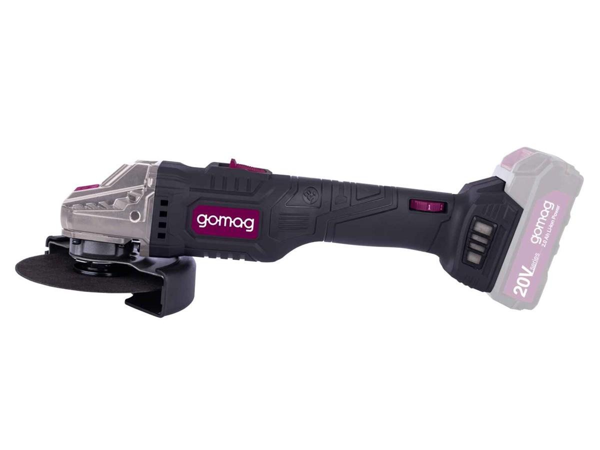 Gomag Akku-Winkelschleifer GO-WS125 1x 2,0 Ah Starterkit, 12 Trennscheiben, max. 10000 U/min, (Set), Staub- und korrosionsgeschütztes Gehäuse – Bild 2 von 5