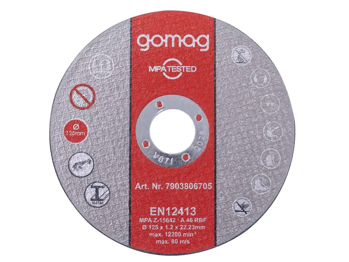 Gomag Akku-Winkelschleifer GO-WS125 1x 2,0 Ah Starterkit, 12 Trennscheiben, max. 10000 U/min, (Set), Staub- und korrosionsgeschütztes Gehäuse – Bild 4 von 5