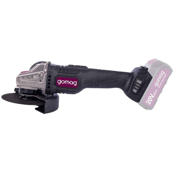 Gomag Akku-Winkelschleifer GO-WS125BL, max. 10000 U/min, (4 tlg., ohne Akku & Ladegerät), inkl. 125 mm Trennscheibe, Zwei-Loch-Montageschlüssel und Seitengriff