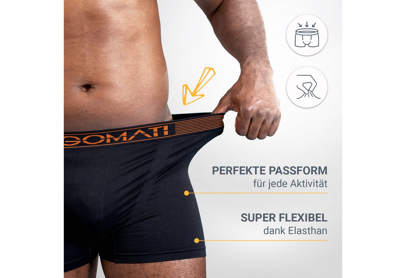 Gomati Boxershorts Herren Seamless Pants (3er Pack) Microfaser-Elasthan Boxershorts – Bild 3 von 5
