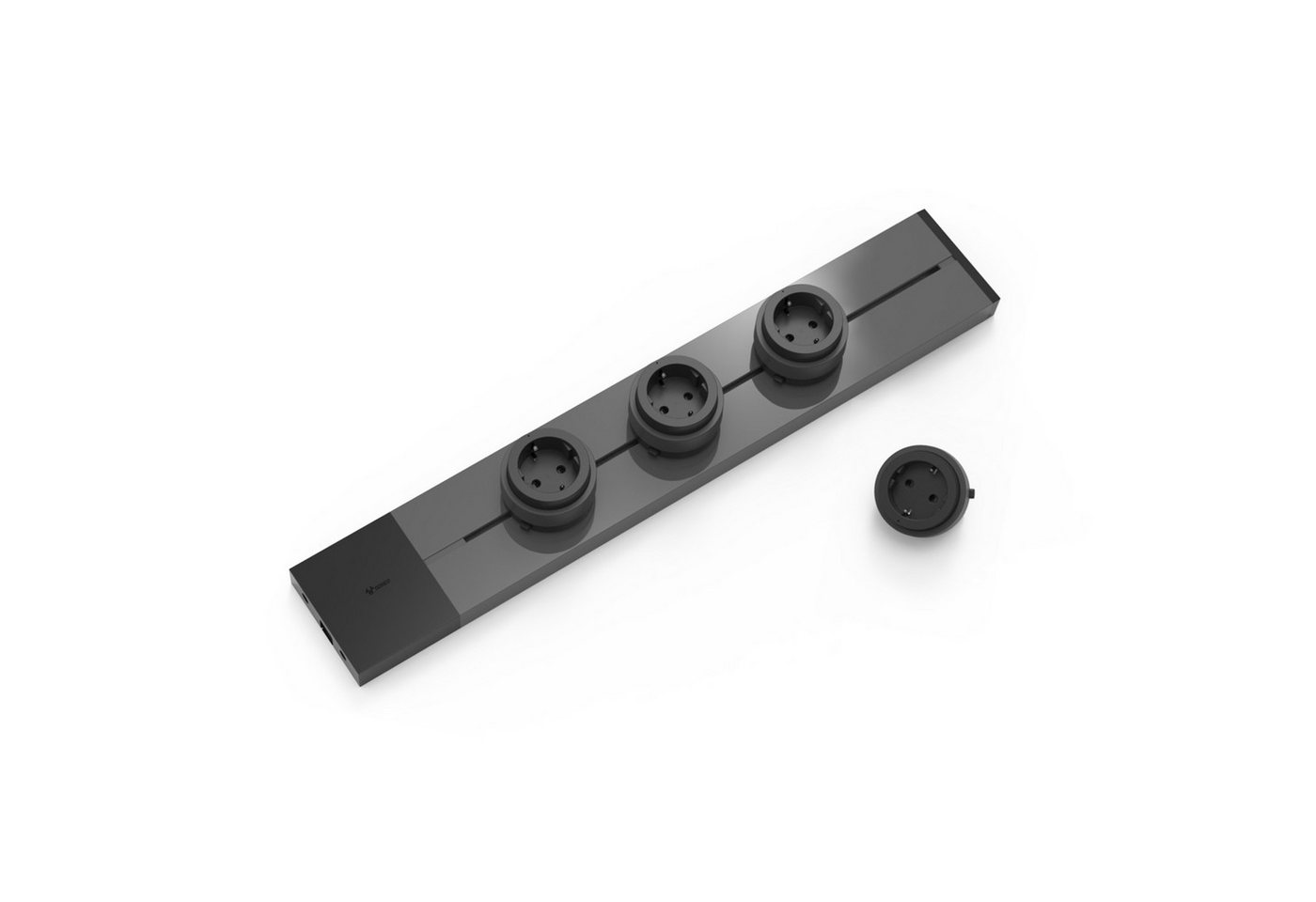 GONEO Stromschienen-Steckdose mit Adapter, Mehrfachsteckdose (Kabellänge 0.50 m), für Küche, Büro & Home Office – Bild 2 von 5