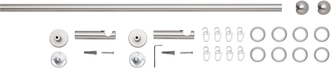 Good Life Gardinenstange BOLA, Ø 16 mm, 1-läufig, Fixmaß, mit Bohren, verschraubt, Kunststoff, Metall, mit Ringen – Bild 2 von 5
