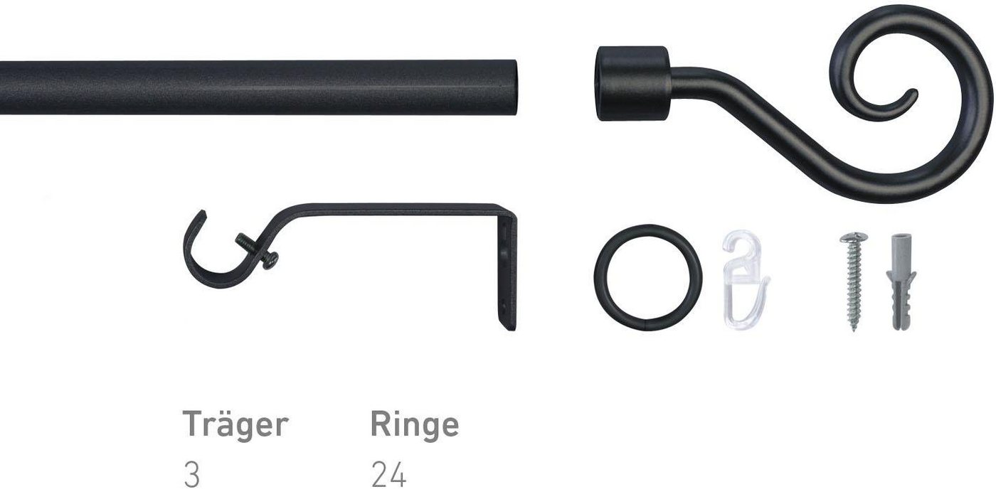 Good Life Gardinenstange Mala, Ø 13 mm, 1-läufig, ausziehbar, verschraubt, Kunststoff, Metall – Bild 3 von 5