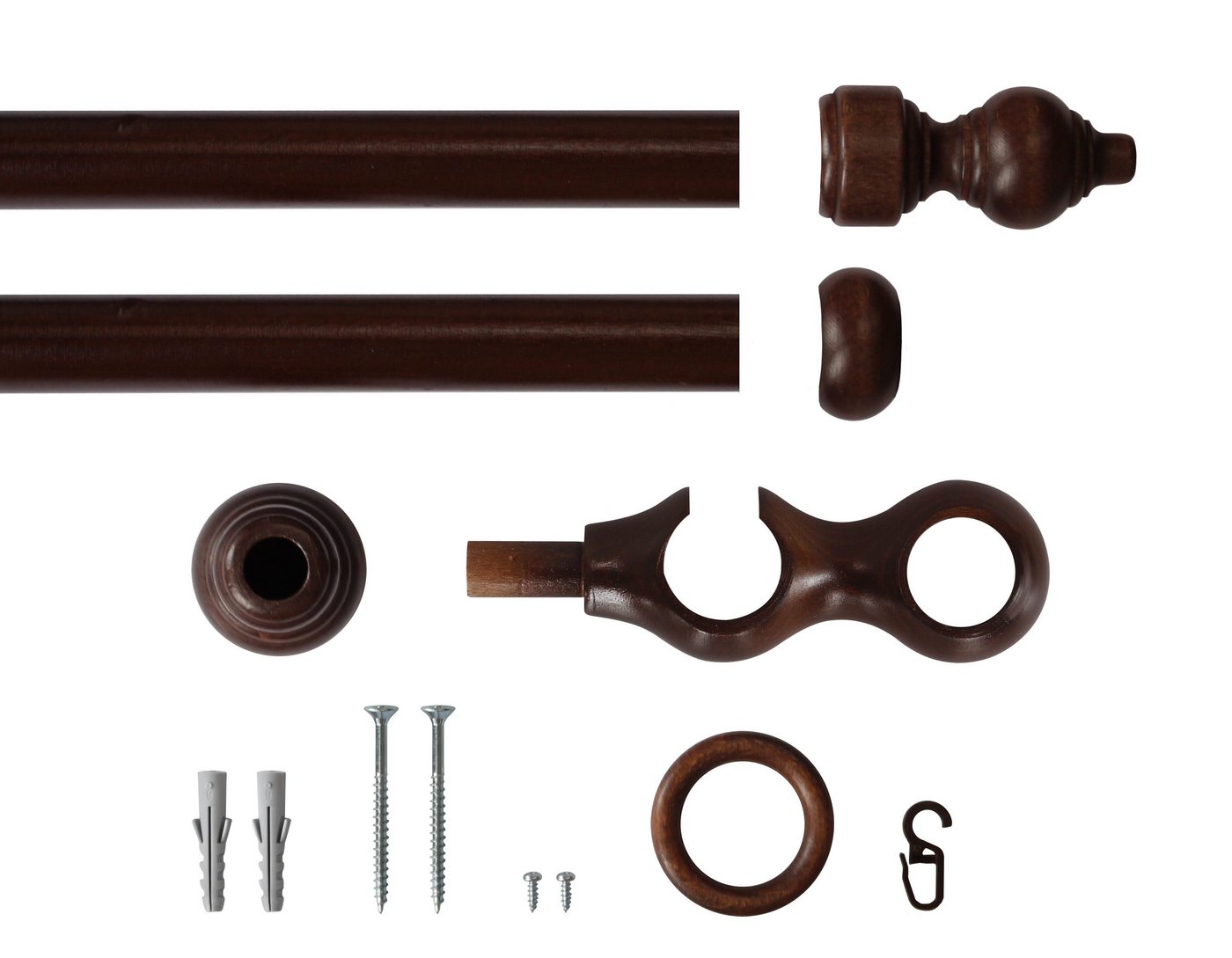 Good Life Gardinenstange Trend, Ø 28 mm, 2-läufig, Fixmaß, mit Bohren, verschraubt – Bild 2 von 3