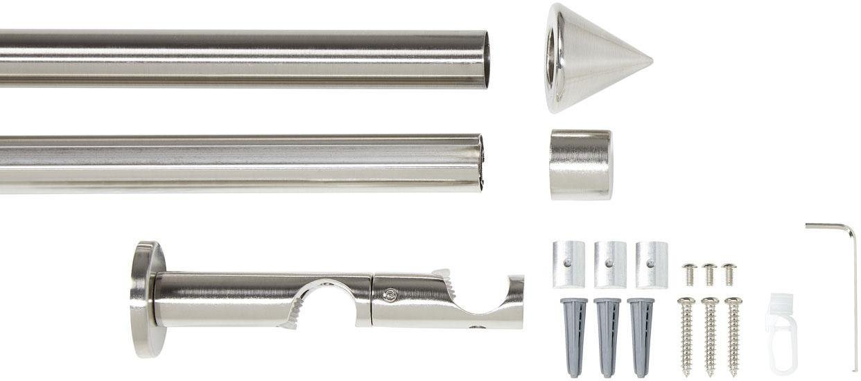 Good Life Kombi-Vorhangstange Punta, Ø 20 mm, 2-läufig, Fixmaß, mit Bohren, verschraubt, Aluminium, Kunststoff, Metall – Bild 2 von 5