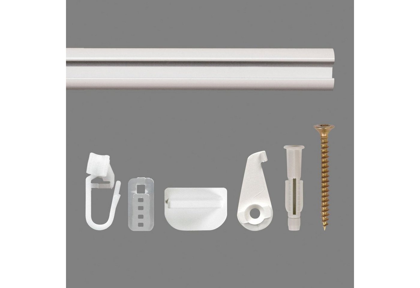 Good Life Vorhangschiene Avana, 1-läufig, Fixmaß, verschraubt, Aluminium, Kunststoff, Metall – Bild 2 von 5
