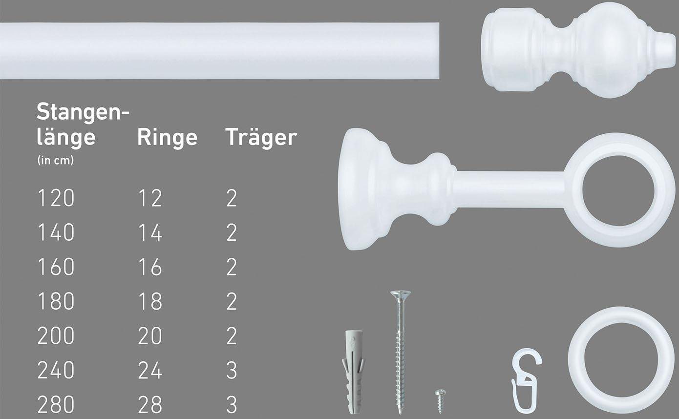 Good Life Vorhangstange Trend, Ø 28 mm, 1-läufig, Fixmaß, verschraubt, Kunststoff, Metall – Bild 3 von 5