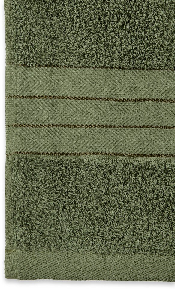good morning Handtuch Set Uni, Frottee (Set, 8-St), Baumwolle, Walkfrottee, Bordüre, 500 GSM, Einfarbig, ohne Aufhängung – Bild 3 von 5