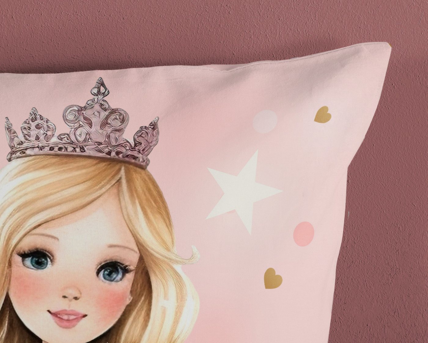 good morning Kinderbettwäsche Amelie, Renforcé, 2 teilig, Baumwolle, 135x200, Reißverschluss, Wendeoptik, Mädchen, Prinzessin – Bild 4 von 4