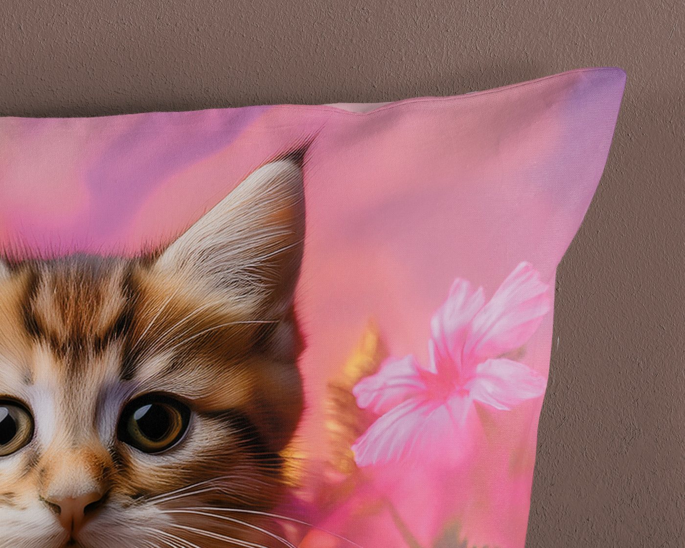 good morning Kinderbettwäsche Kadi, Renforcé, 2 teilig, Baumwolle, Renforcé, 135x200, Wendeoptik, Kind, Mädchen, Katze – Bild 4 von 5