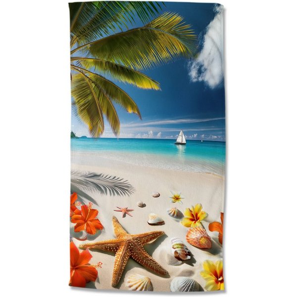 good morning Strandtuch Havana, Velours (Packung, 1-St), Mikrofaser, Velours, Strandtuch, saugfähig, 100x180, tropisch, strand