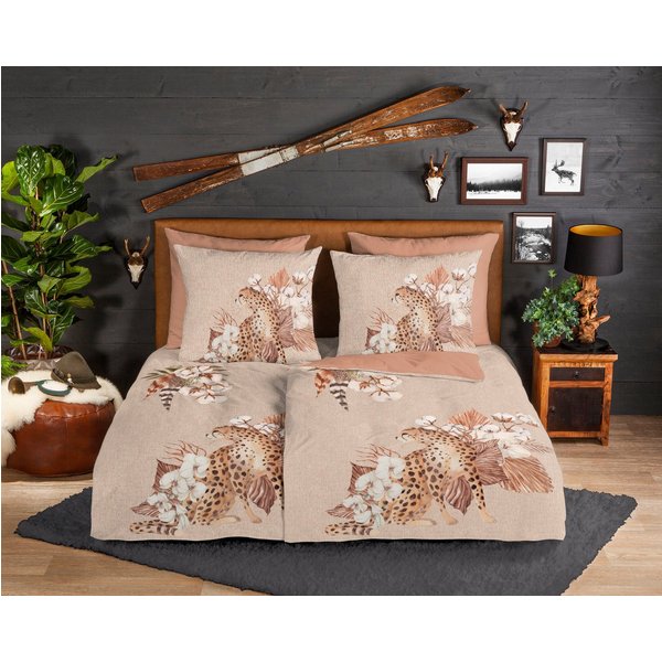 good morning Wendebettwäsche Chevy, Biber, Flanell, 2 teilig, Biber Flanell, 135x200, Warm, Weich, Wendeoptik, Reißverschluss, Sand