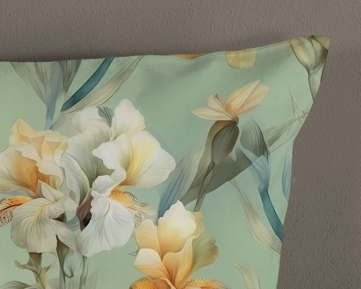 good morning Wendebettwäsche Iris, Renforcé, 3 teilig, 100% Baumwolle, Renforcé, Reißverschluss, Wendeoptik, Blumen – Bild 4 von 5