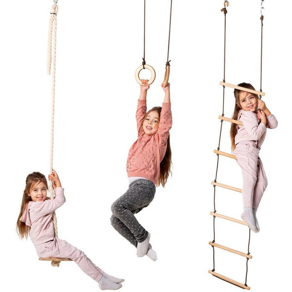 Goodevas Klettergerüst Multifunktionale Schwedenwand & Klettergerüst für Kinder, (3-St)