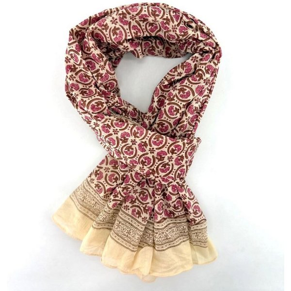 Goodman Design Modeschal Baumwollschal mit Blumenmuster – Handgewebt und handbedruckt, Unisex-Design aus Frankreich – für Damen und Herren