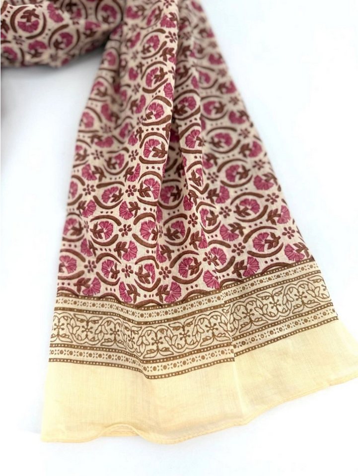 Goodman Design Modeschal Baumwollschal mit Blumenmuster – Handgewebt und handbedruckt, Unisex-Design aus Frankreich – für Damen und Herren – Bild 2 von 2