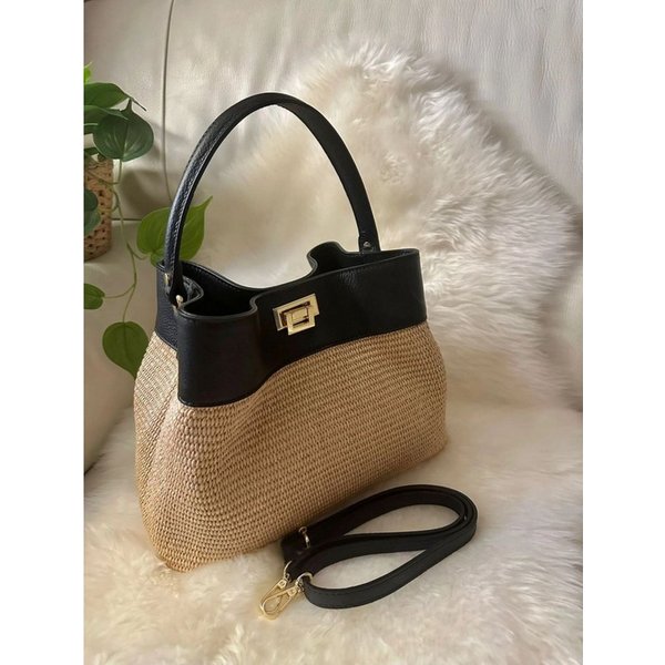 Goodman Design Schultertasche Sommerliebling mit Stil – Raffinierte Ledertasche mit Naturflair, Handgefertigt in Italien – jedes Stück ein Unikat