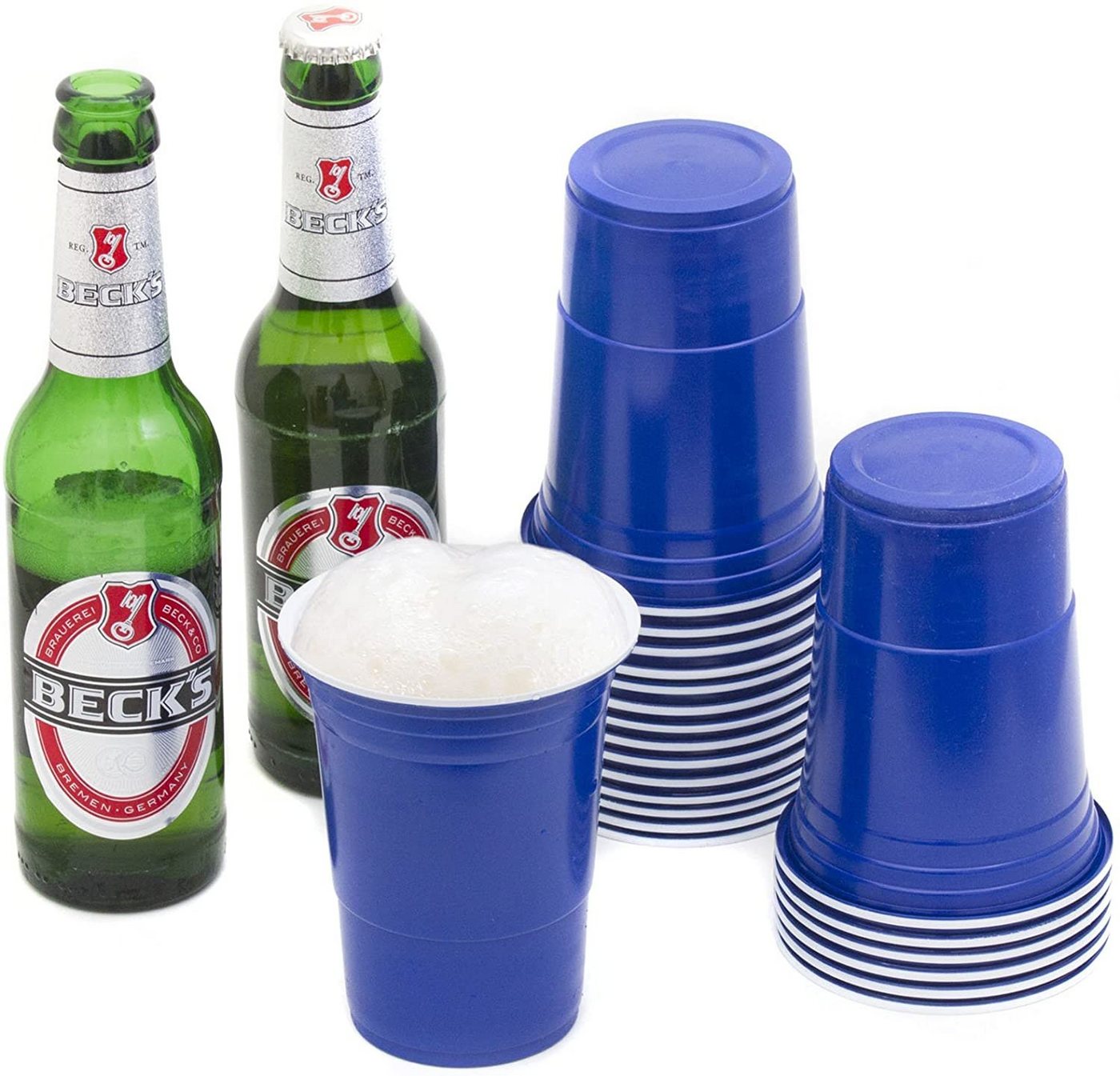 Goods+Gadgets Becher Wiederverwendbare Partybecher 50er Set – Dickwandige Beer Pong Becher, 50-tlg., Plastikbecher, Trinkbecher Getränkebecher – Bild 3 von 5