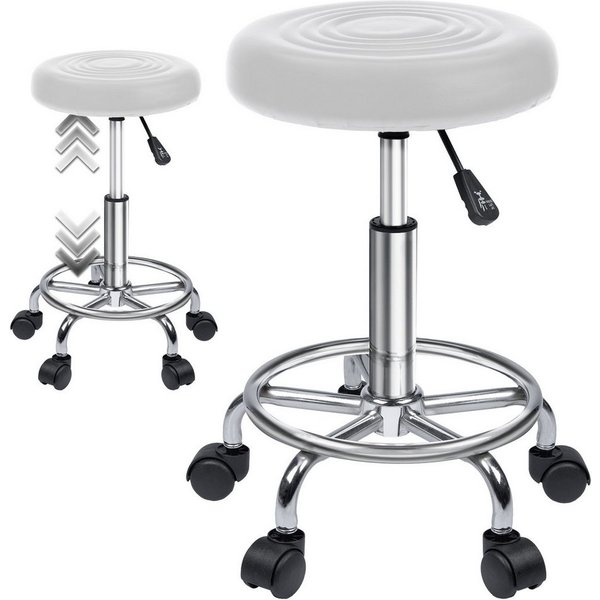 Goods+Gadgets Drehhocker Drehhocker – Arbeitshocker – Rollhocker – Höhenverstellbar Bürohocker (höhenverstellbarer), Praxishocker Rollhocker