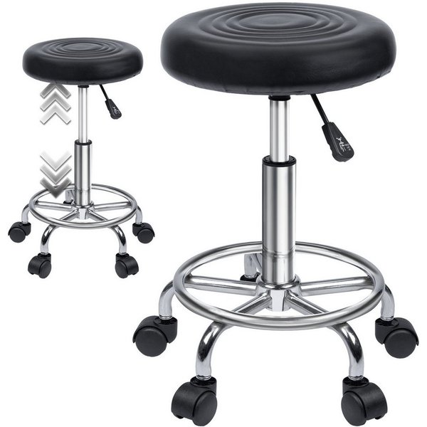 Goods+Gadgets Drehhocker Drehhocker – Arbeitshocker – Rollhocker – Höhenverstellbar Bürohocker (höhenverstellbarer), Praxishocker Rollhocker