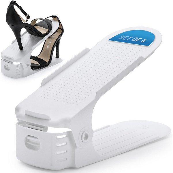 Goods+Gadgets Schuhstapler platzsparender Schuhstapler–Schuhorganizer fur regal & höhenverstllbar, im Schuhregal Schuhordner - 3 Paar