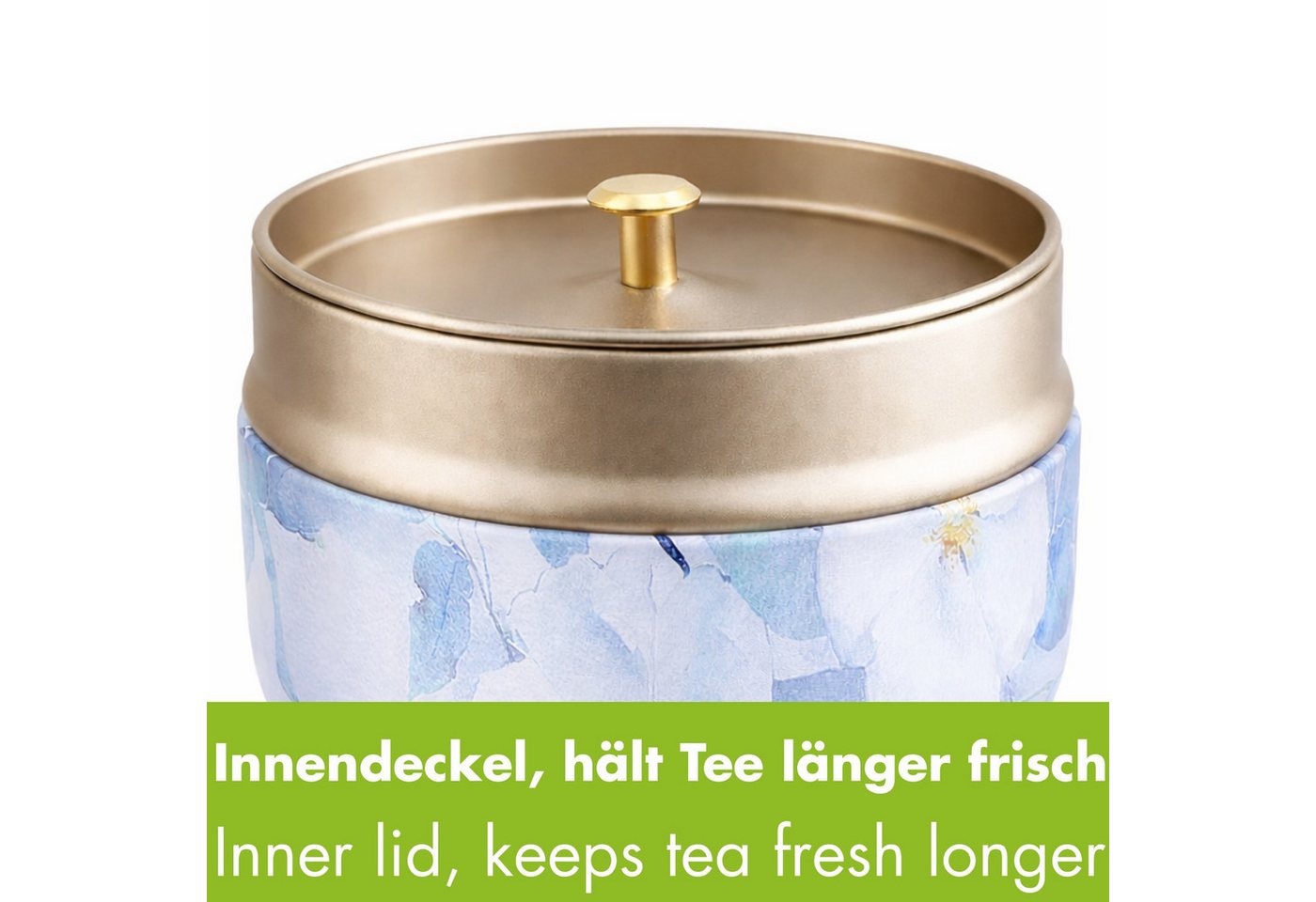 Goodwei Teedose Matcha-Teedose, white blossom, Weißblech, (3-tlg) – Bild 3 von 5